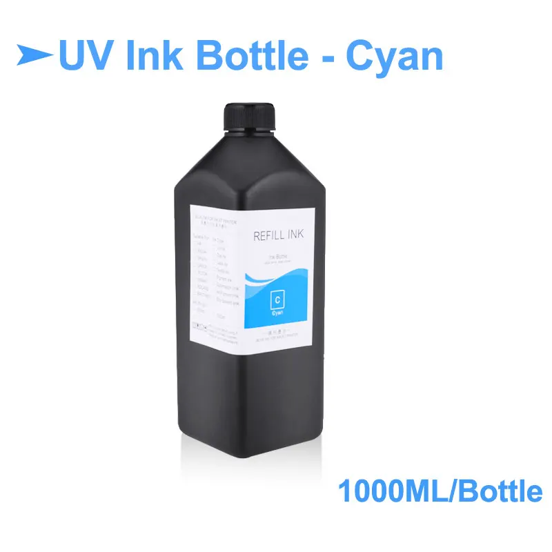 1000 мл/бутылка светодиодный УФ чернила для Epson L800 L805 L1800 R290 R330 1390 1400 1500 4800 Вт 4880 7800 7880 УФ принтер чернила УФ чернила для Epson - Цвет: Cyan-1L
