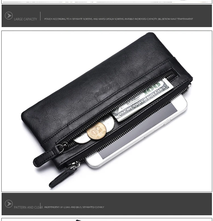 Chuwanglin fashion mens wallet long portefeuille femme casual Multi-card position men cartera mujer leather wallets E2220 | Багаж и сумки