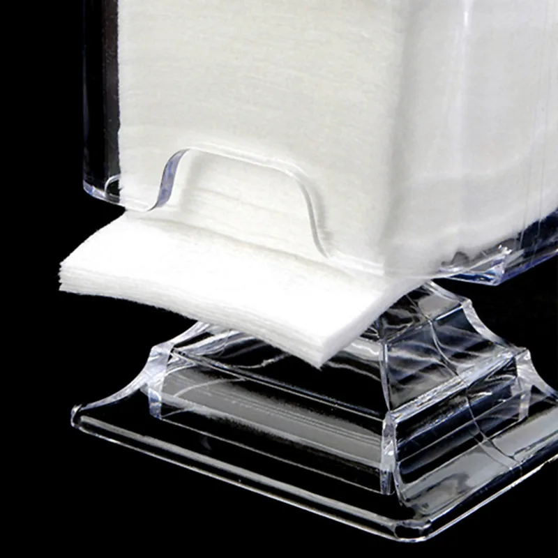 XUNZHE New Square Transparent Acrylic Makeup Cleansing Cotton Cleaning Storage Bottle Nail Tissue Box | Дом и сад
