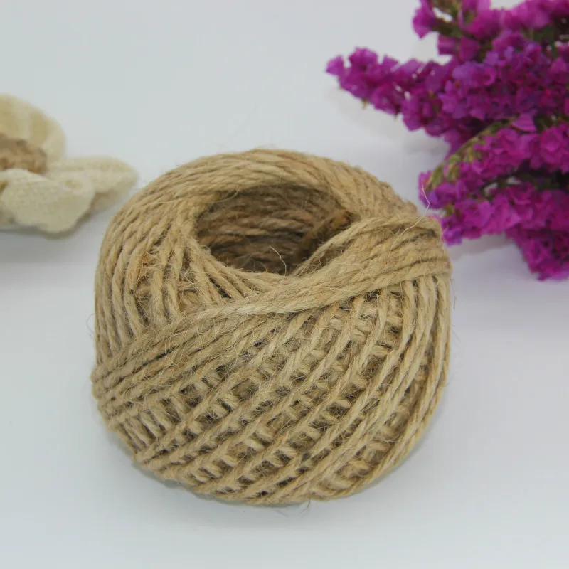 DIY Hemp Cords handmade jute rope retro decoration thick and thin tag use for craft &amphand-made 50-60m | Дом и сад