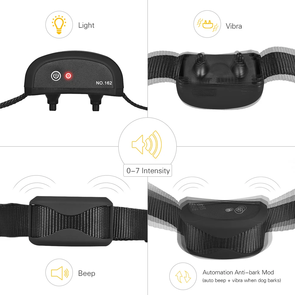 Pet Кинологический ошейник Водонепроницаемый без шока Vibra/звуковой