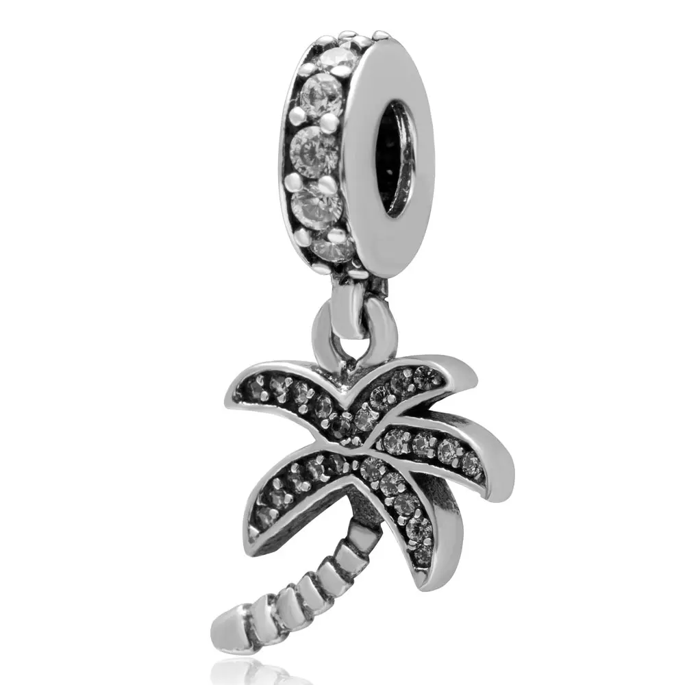 Coconut Tree Charm Choruslove, подвеска для путешествий, подлинный, 925 пробы, серебряный, для туристического аттракциона, бусина, подходит для Пандоры, подвески, сувенир, сделай сам, браслет - Цвет: Coconut Tree Charm