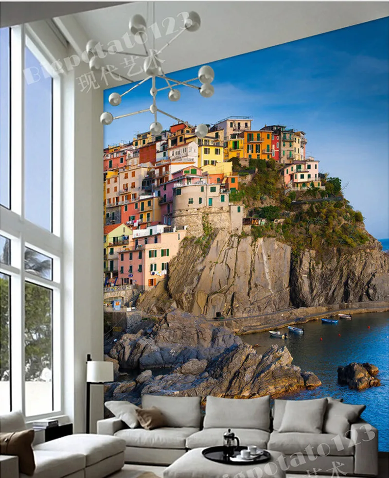 Пользовательские 3D большой росписи красивый морской курортный пейзаж papel де parede