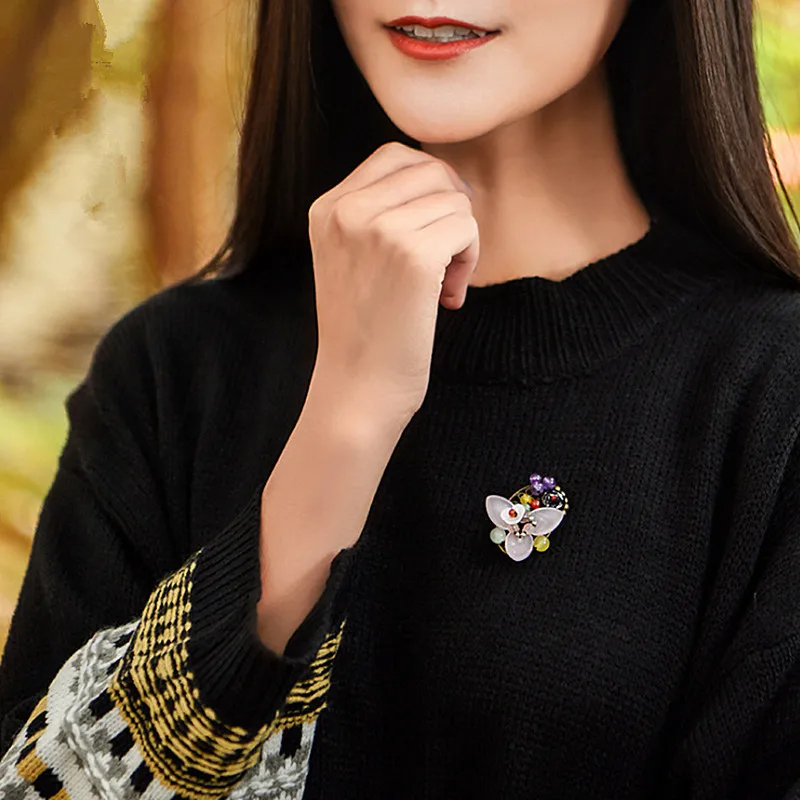 Yanting Фиолетовый Кристалл Брошь глазированное стекло лист раковина цветок брошь ручной работы броши для Женская Брошь, заколка Винтажные Украшения 072