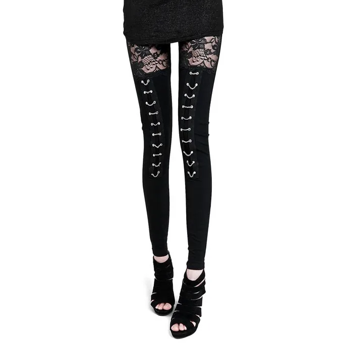 Прозрачные кружевные леггинсы для Для женщин цепь Серебро Леггинсы Фитнес