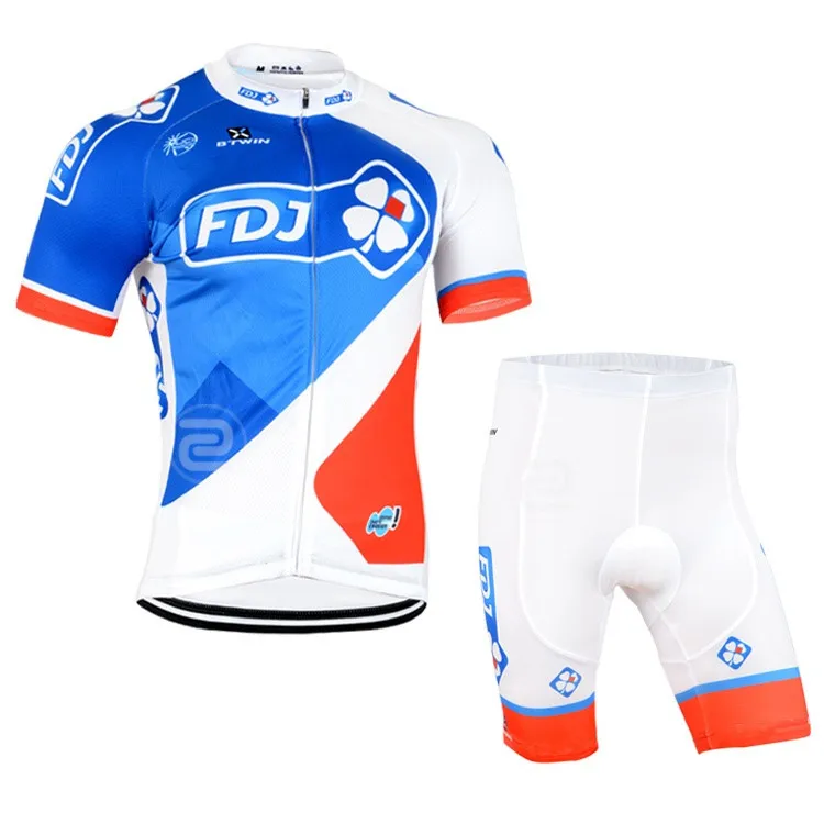 2015 Pro team fdj cycling jersey bicycle clothing/ropa ciclismo short sleeve bicicleta bike with bib pants | Спорт и развлечения