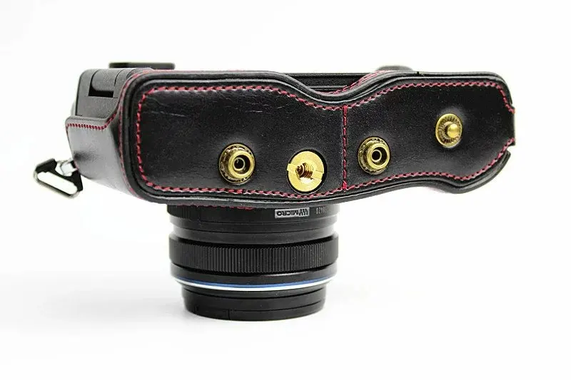 Black/Brown/Coffe Digital Camera Leather Case Cover for Olympus PEN-F Penf Charging | Электроника