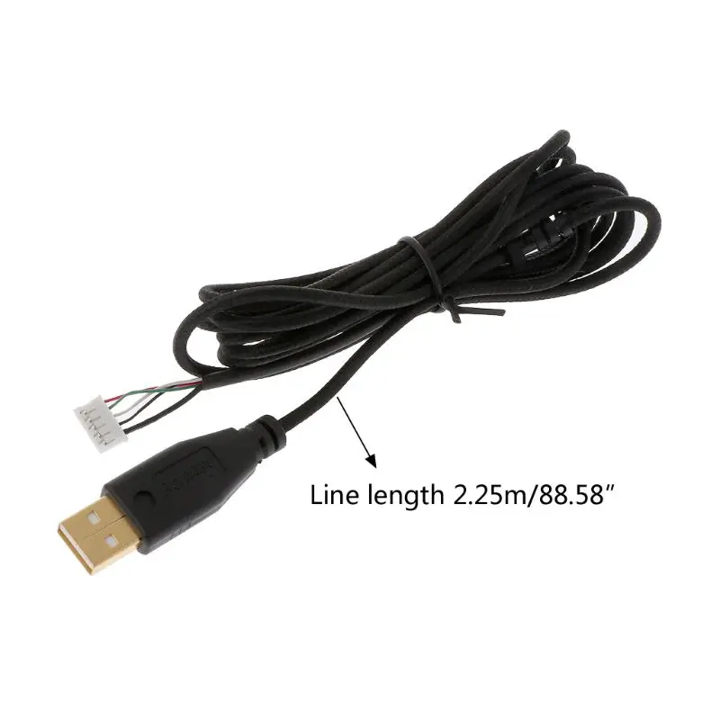 Планшет-позолоченные Прочный Нейлон Плетеный USB кабель для мыши Замена провода для Deathadder 2013 6400 Точек на дюйм игровой Мышь