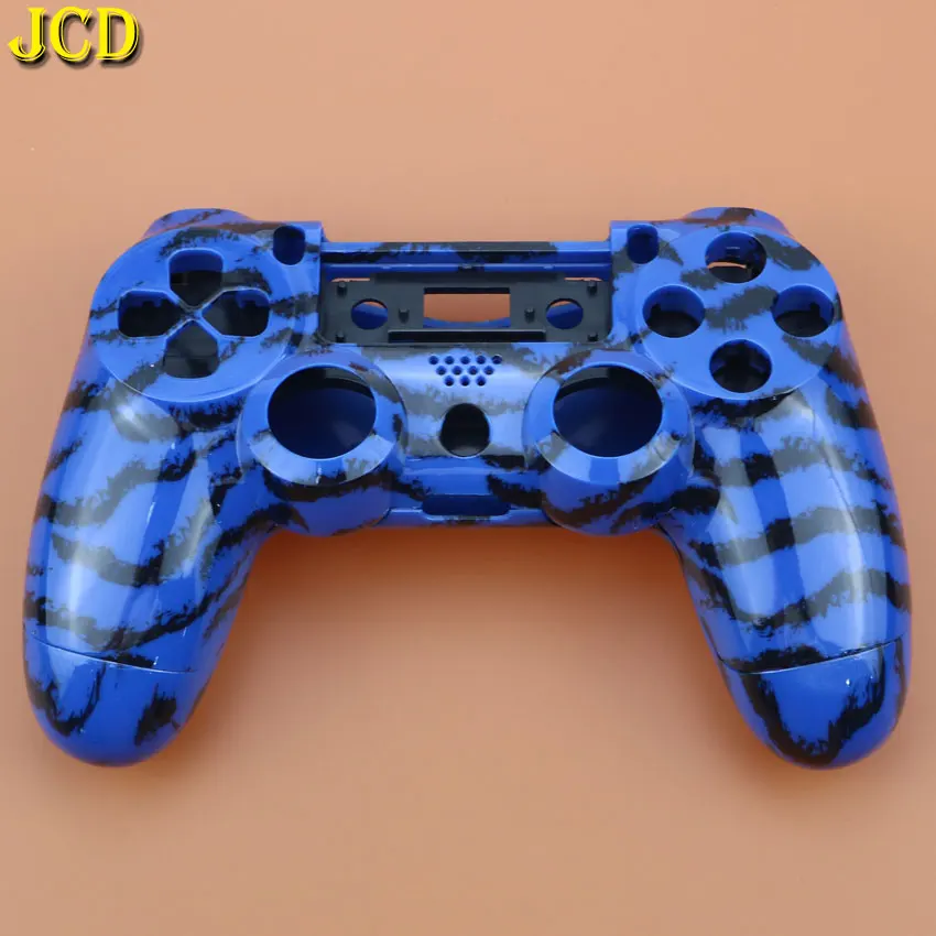 JCD для PS4 контроллер пластиковый жесткий корпус Передняя Задняя верхняя под контроллер ручка корпус Оболочка Чехол для sony DualShock 4 - Цвет: Leopard Print Blue