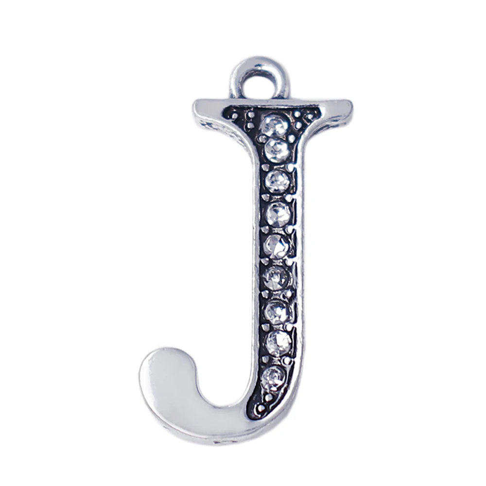 Модная антикварная подвеска в виде надписи J 26 английских слов оптом|crystal charms|j