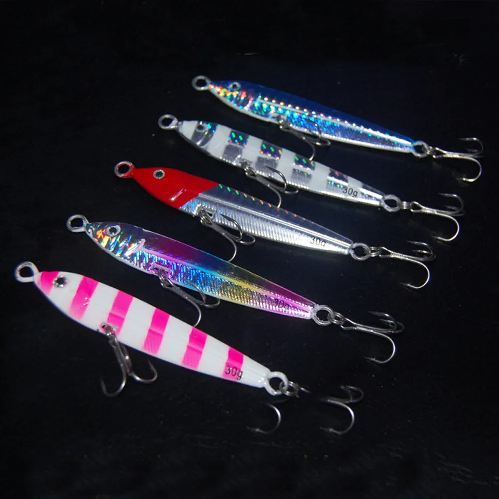 5 шт. фосфоресцирующая металлическая приманка для Глубоководной Рыбалки 20 г 30 40 80