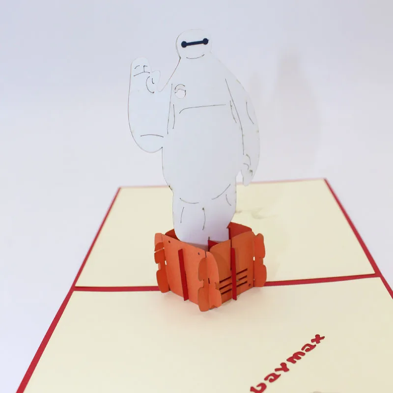 (10 шт./лот) милые Kawaii 3D Pup Baymax Большой Герой бумаги вырезать поздравительная