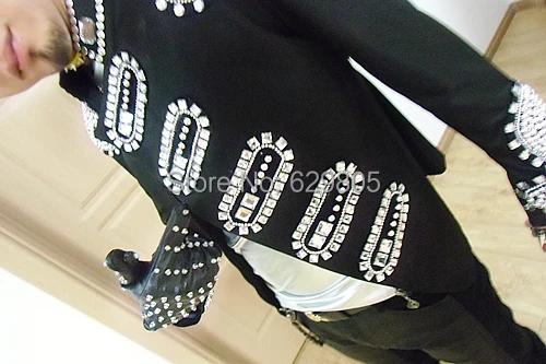 Женский блейзер костюм модная черная Мужская танцевальная белая стразы куртка