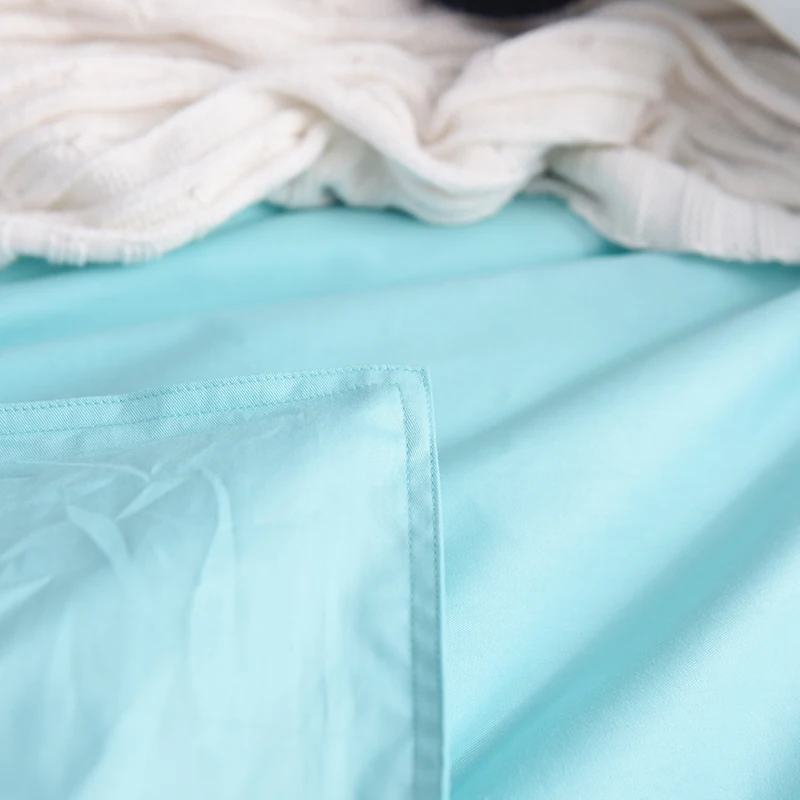 Современный стиль Aqua Blue сплошной цвет 1 шт. пододеяльник из 100% хлопка завод и