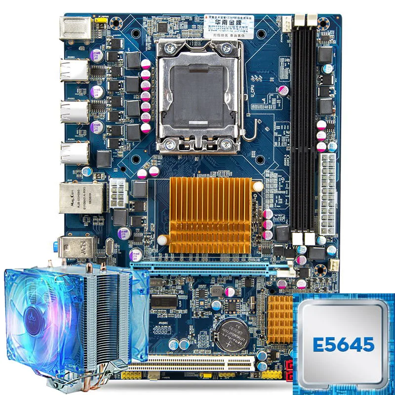 Huanan X58 материнской Процессор комбинации с охладитель LGA 1366 материнская плата Micro
