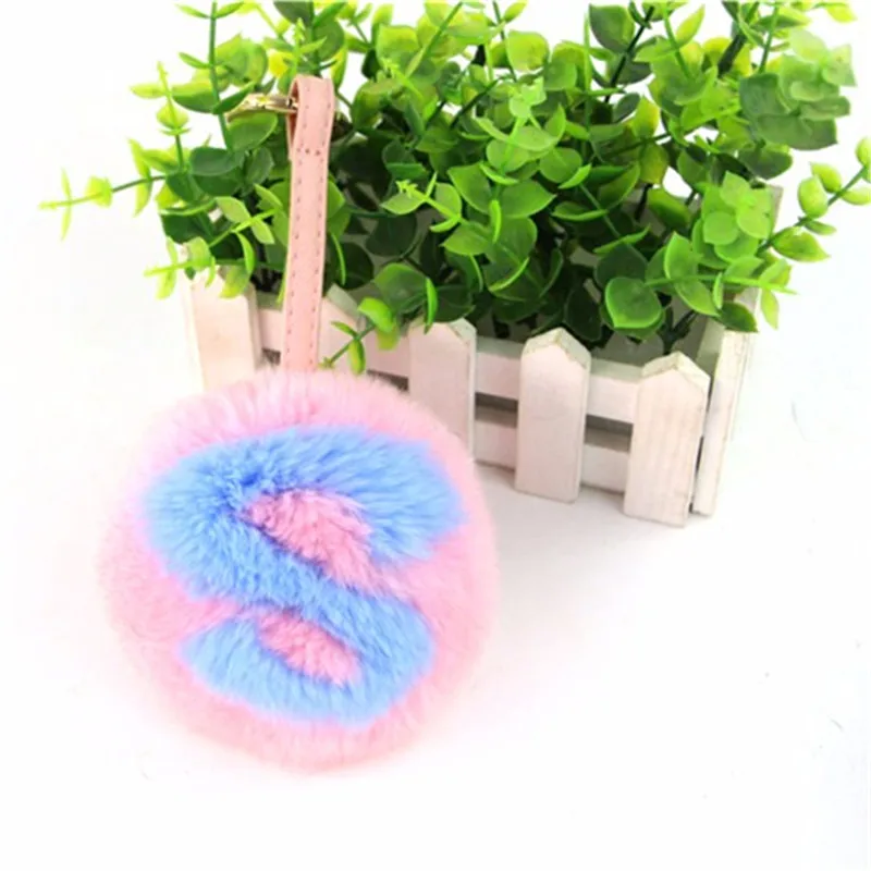 2017 Новая мода Шарм брелок для ключей помпон сумки ручной работы с буквами кролик