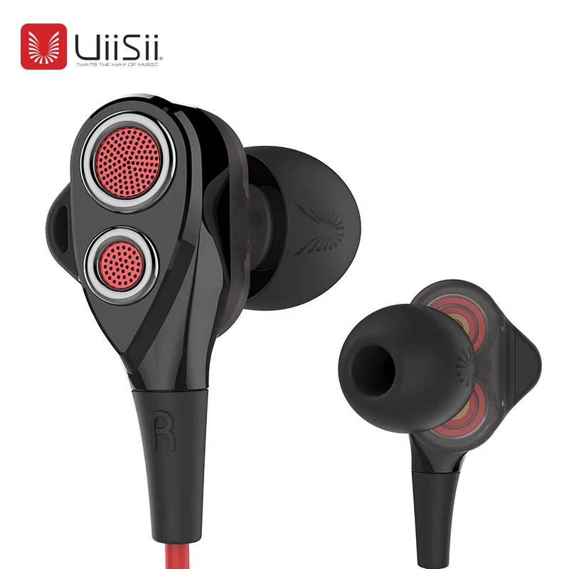 UiiSii BA T8 двойной динамический привод наушники Hi Fi супербасы в ухо с микрофоном