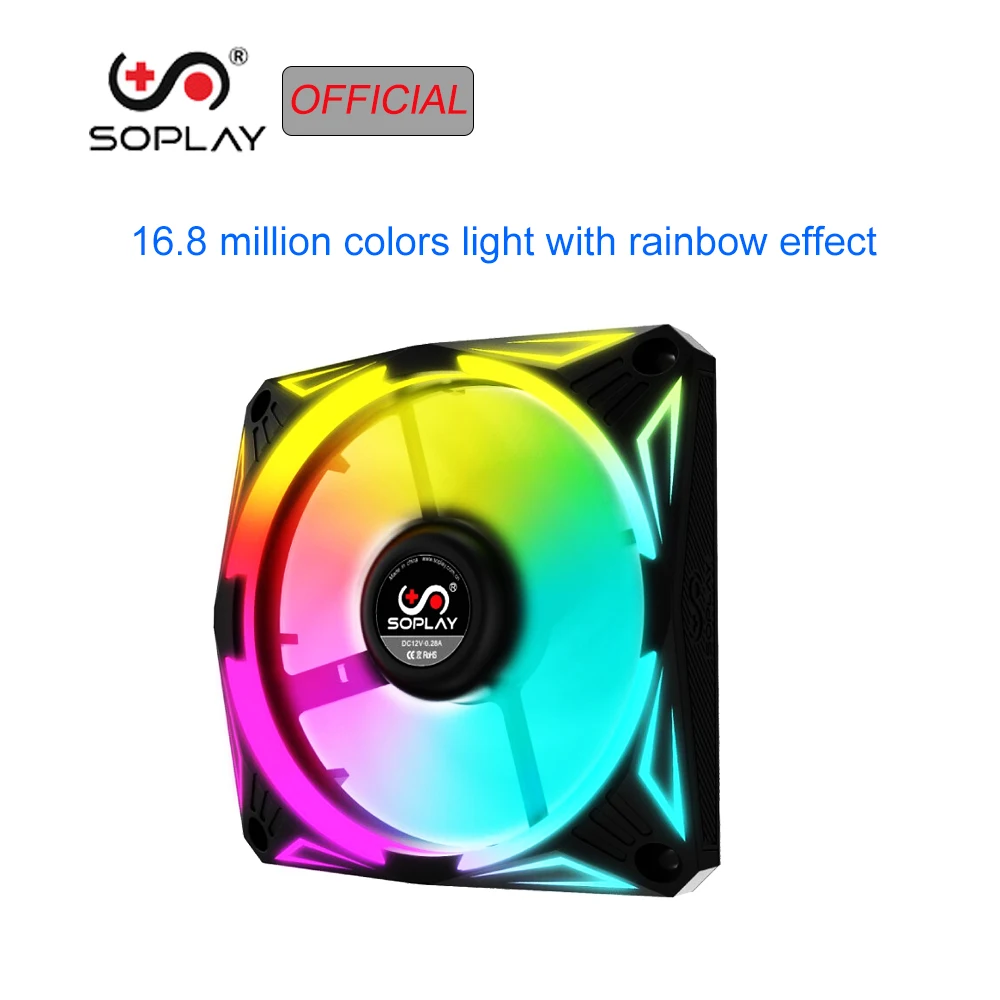 SOPLAY RGB радиатор PC чехол Вентилятор Кулер 120 мм вентилятор вперед/назад Воздушный поток с 4PIN интерфейс гидравлический подшипник для ПК