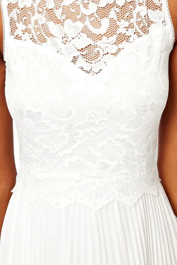 lastest new arrival hot sale Pure White cute Lace Skater Dress womens with Pleated Skirt 2902 Free Shipping |