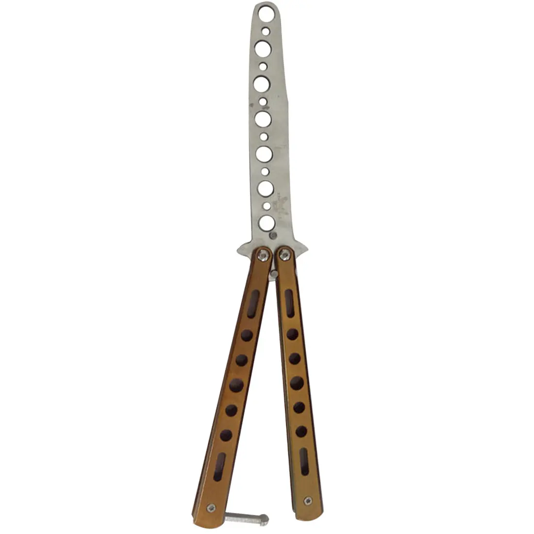 Красочные Нержавеющая сталь практика бабочка в Ножи для Balisong обучение складной Ножи тупая инструмент на открытом воздухе кемпинга складной гребень - Цвет: gold practice knife