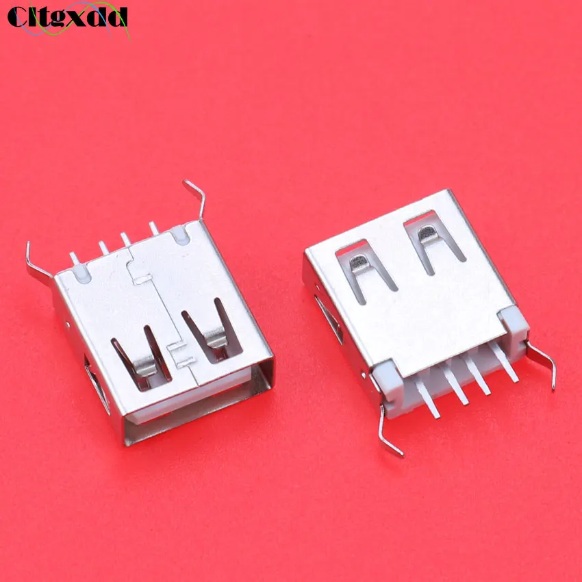 Cltgxdd 1 шт. USB 2 0 гнездовой тип A изогнутые ножки 4 контактные разъемы коннектор
