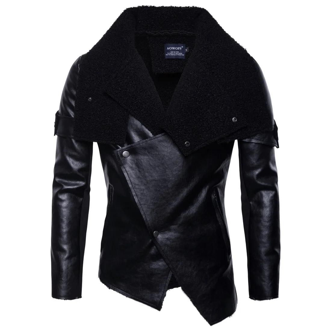 

Motorcycle Leather Jacket for Men with Irregular Personality Punk Leather Jacket Man's PU Leather Coat Streetwear High Quality