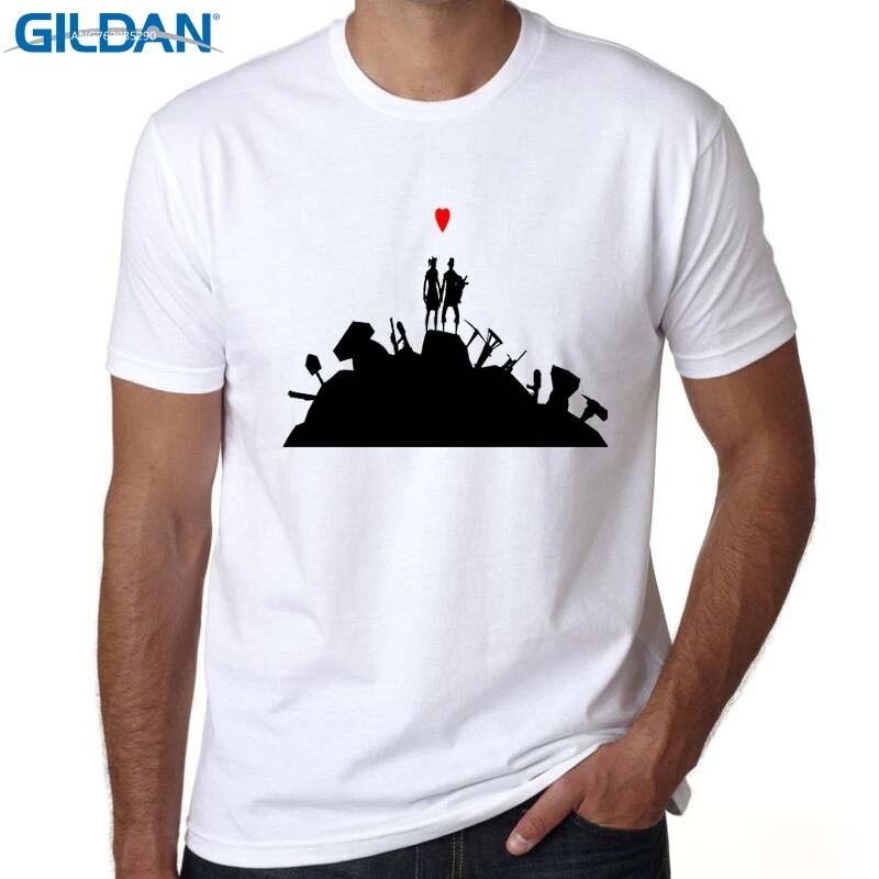 GILDAN Short Sleeve Men T Shirt New Fashion The Real Gangster gun Printed T-shirt O-Neck Tops Panda With Gun Cool Tee Shirts | Мужская