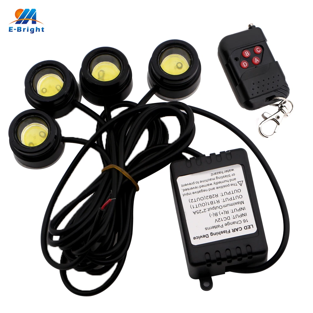 YM E Bright 1 комплект DRL 4*1 5 Вт Автомобильная стробоскопическая вспышка орлиный глаз