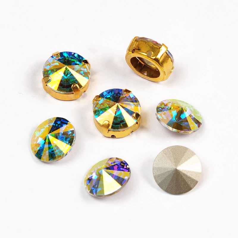 Yanruo 1122 все размеры AB Rivoli Pointback схватка камни и Кристаллы Стразы Швейные Стекло