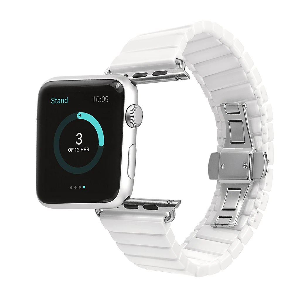 Ремешок для часов керамический Apple Watch 38 мм 42 черный белый с адаптером iwatch Link|band for