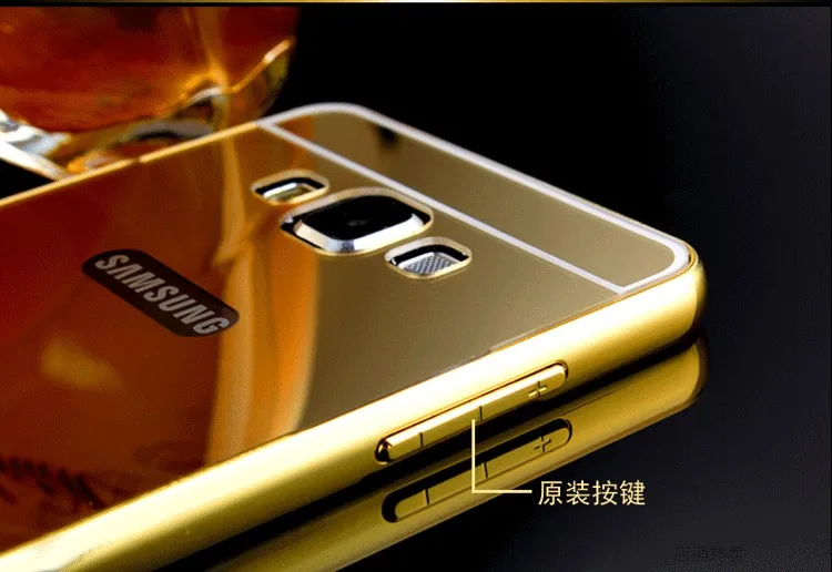 Роскошные Алюминий рамка+ зеркальный чехол для телефона для samsung Galaxy A3 A5 A7 A510 A520 A710 A720 J7Prime J510 J730 задняя крышка Капа
