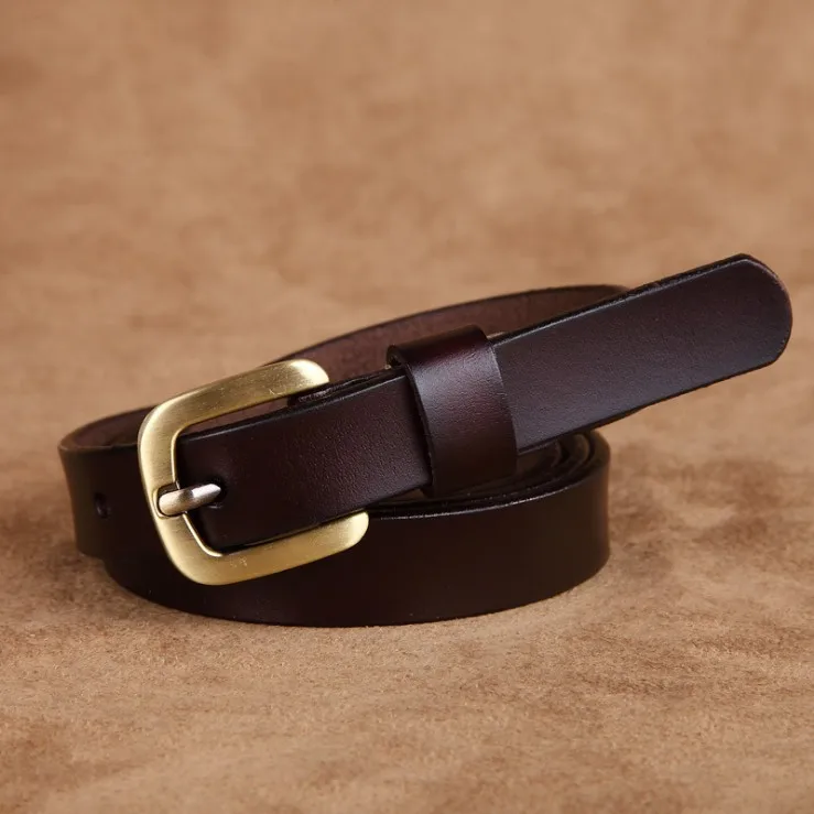 Ремень из натуральной кожи женский повседневный универсальный тонкий