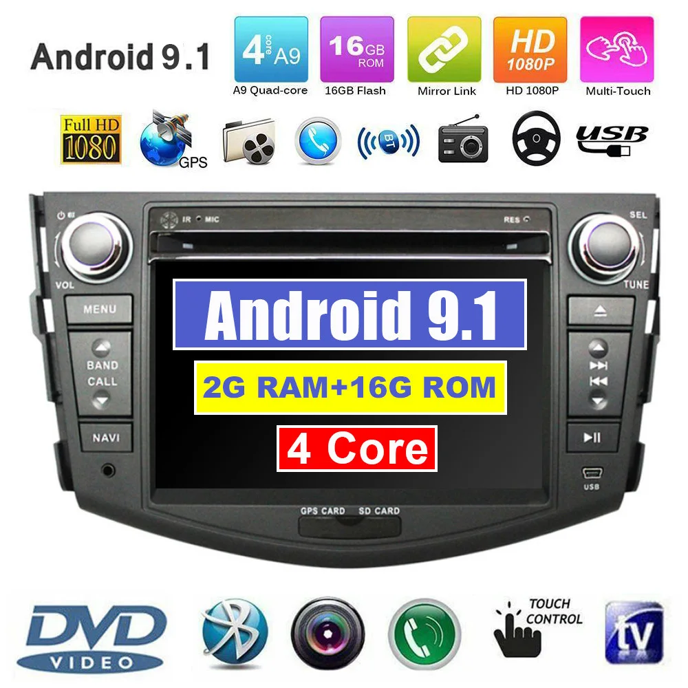 7 &quotAndroid 9 1 автомобильный dvd плеер для Toyota RAV4 авто Радио Стерео gps навигация