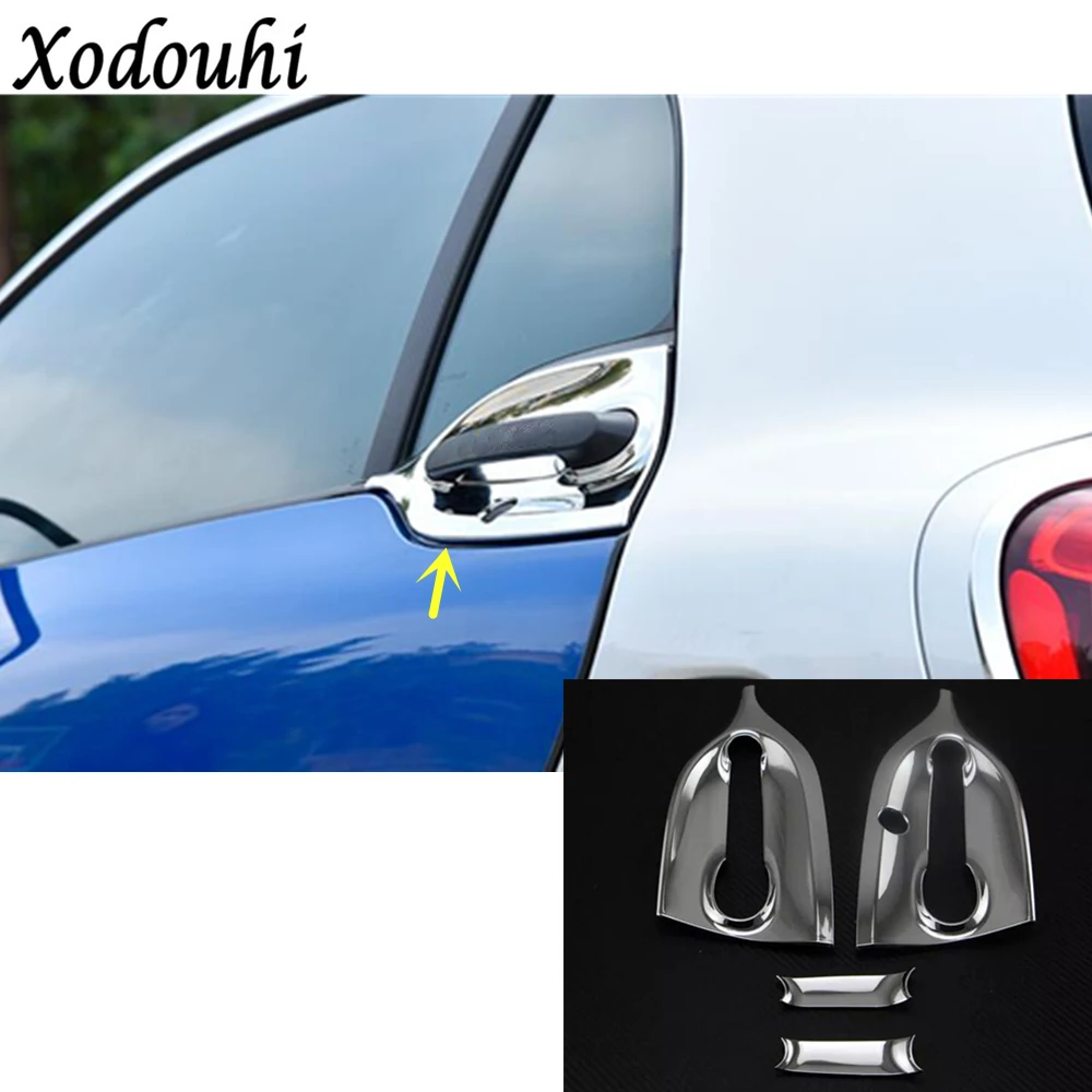 

For Benz smart fortwo 2015 2016 2017 2018 car body styling cover detector trims ABS chrome external door bowl stick lamp 4pcs