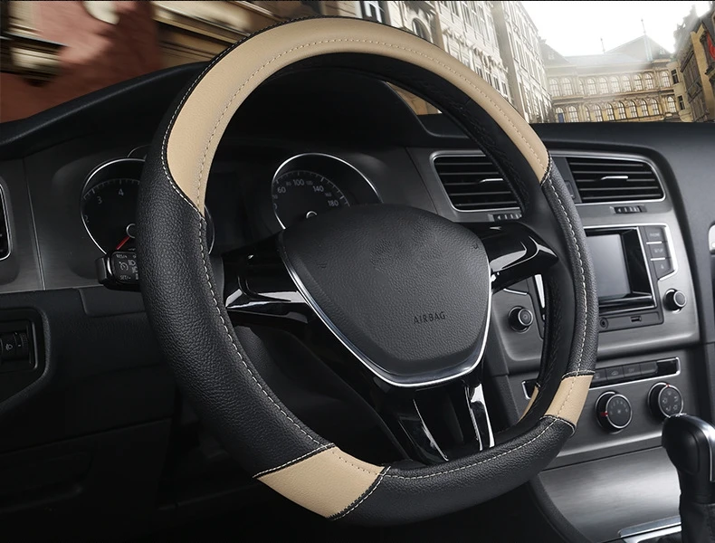 Чехол рулевого колеса автомобиля D форма кожа для Volkswagen Golf K3 TT Polo Passat Tiguan для Kia Sportage Optima K5 интерьер 5 цветов