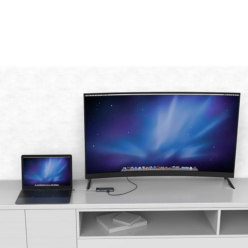 Новинка USB-концентратор FDBRO с HDMI 4K RJ45 1000 м адаптер Thunderbolt 3 кардридером PD SD/TF для MacBook