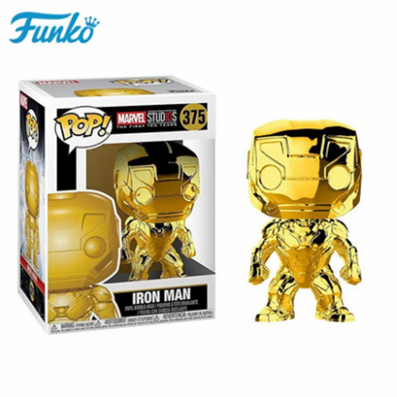 Iron Man Официальный FUNKO POP Marvel 10-летие Черная пантера Железный человек Локи Грут виниловая кукла экшн и фигурка игрушка подарок на день рождения - Цвет: Iron Man