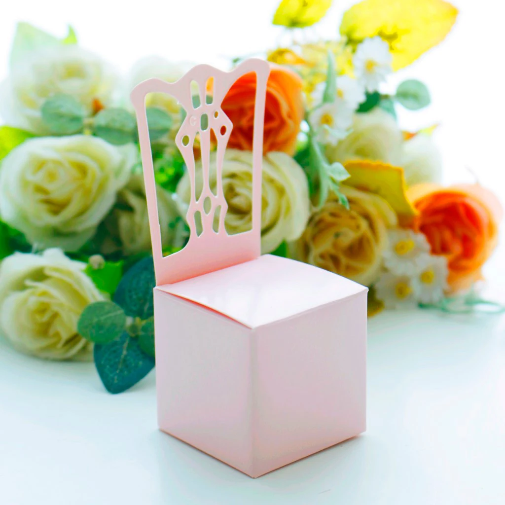 12x Solid Wedding Party Chocolate Candy Box Paper Gift Lovely Chair Shape Decorative For Favor | Дом и сад
