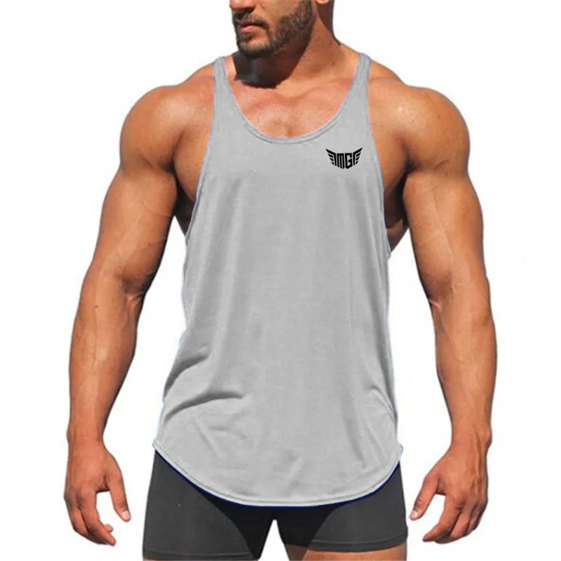 Мужские майки для фитнеса Muscleguys летние спортивные костюмы Стрингер мужская