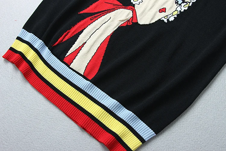 

Newest Women's Knitted Tops Girl Letters Short Sleeve Sweaters 2019 Runway Summer Autumn O-neck Pullover Female Striped Sweater