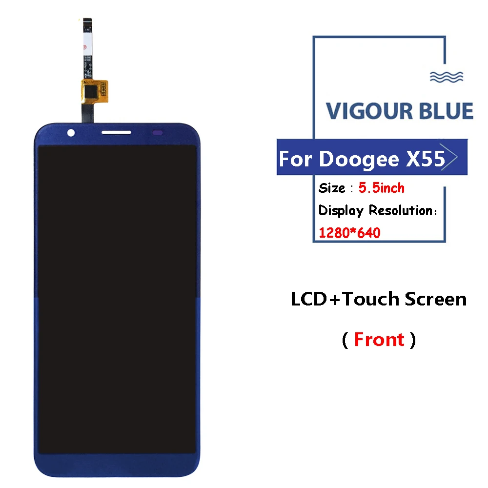 Синий/черный ЖК-дисплей для Doogee X55 + инструмент ремонта сенсорного экрана в сборе