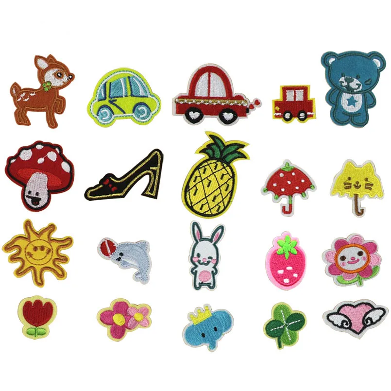 PF Mixed Embroidered Patches Star Heart Letter Skull Applique Iron on Patch for Clothing Fabric Sticker Application Backpack | Дом и сад