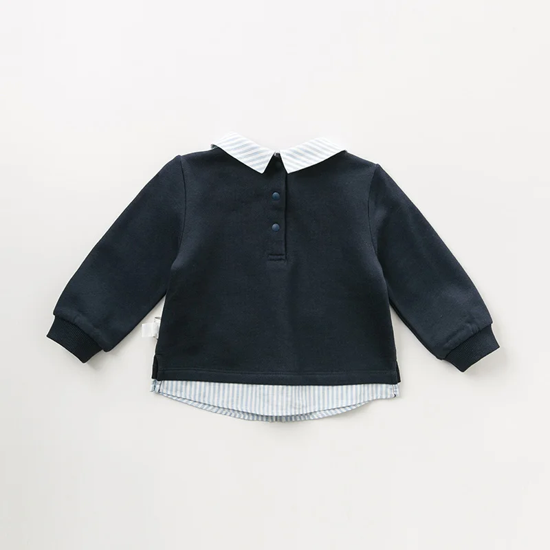 DBJ11003 dave bella autumn baby boys print pullover children long sleeve t-shirt infant toddler high quality tops cotton tees
