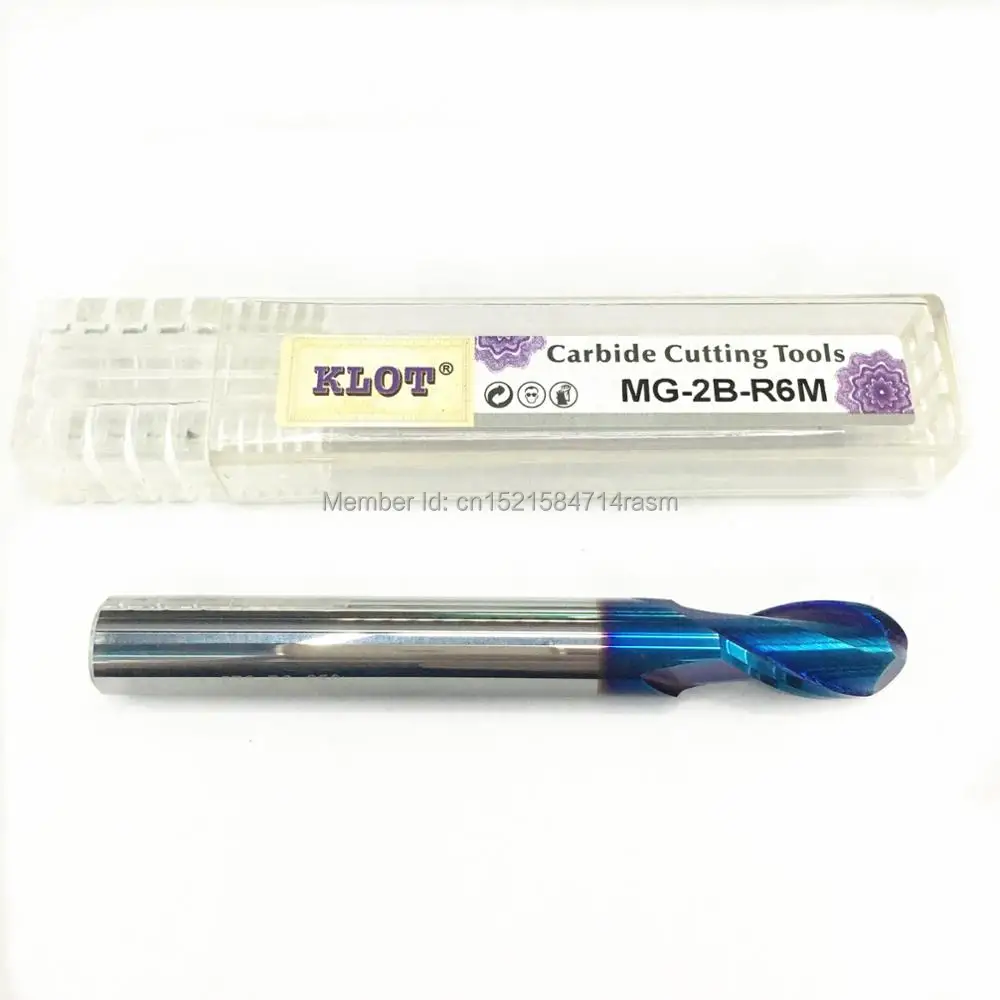 Твердосплавная сферическая Концевая фреза KLOT HRC65 Naco R0.5mm-R10mm 2-Flute CNC | Инструменты