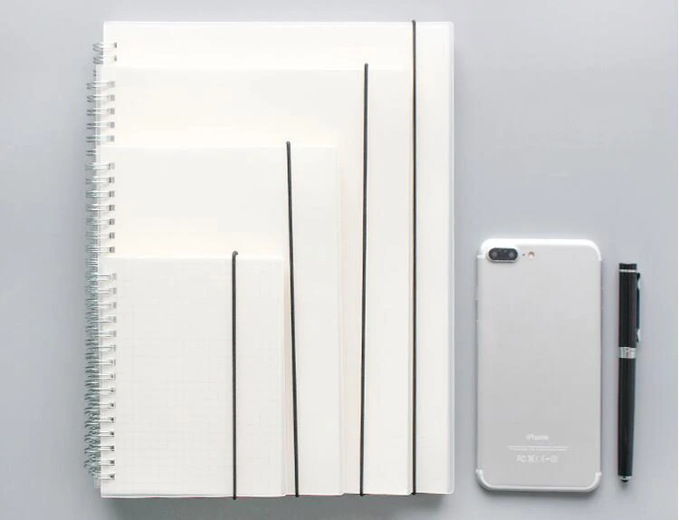 small rings coil transparent Hardbound Sketch Book plastic sketch pads with check dots blank paper | Канцтовары для офиса и