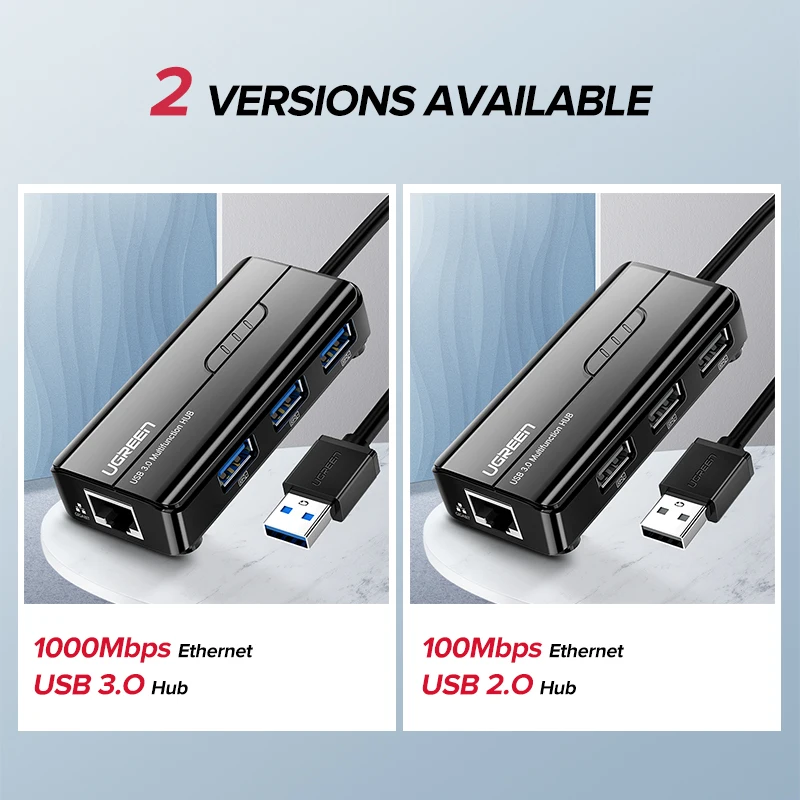 Ugreen USB Ethernet USB 3,0 2,0 к RJ45 концентратор для Xiaomi Mi Box 3/S телеприставка Ethernet адаптер Сетевая карта USB Lan