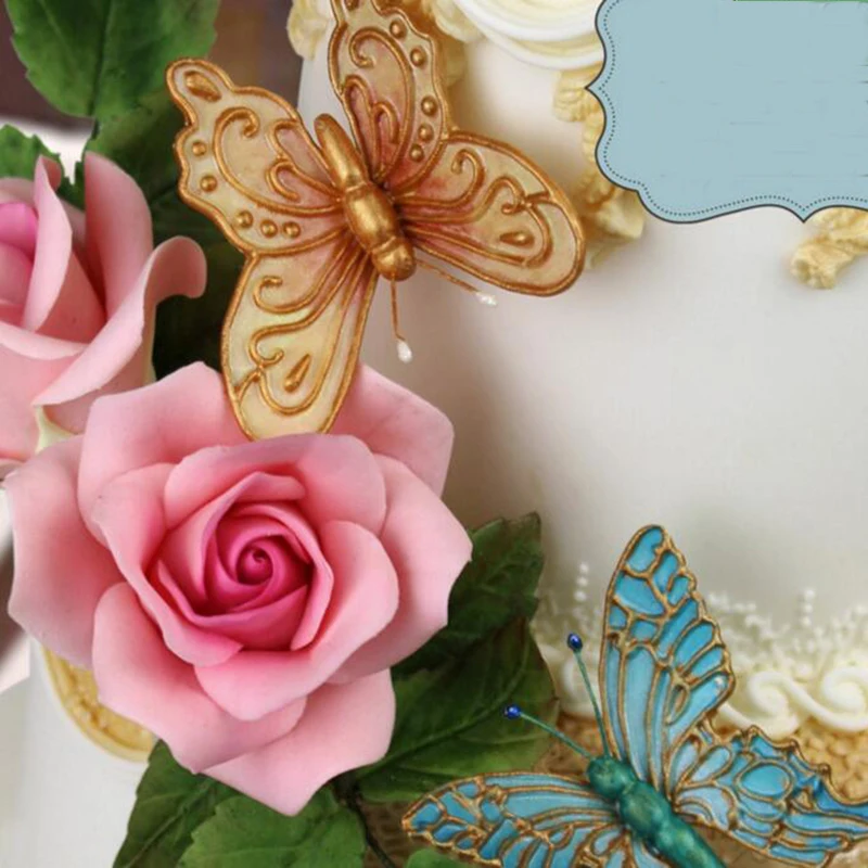 2020 Новое прибытие торт границы 3D Силиконовая форма в виде бабочки помадные формы