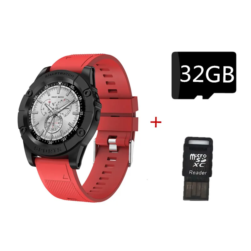 Red 32GB Смарт-часы-телефон для мужчин с поддержкой sim-карты TF, шагомер, HD камера, круглые Bluetooth умные часы, фитнес-трекер для телефона Android IOS - Цвет: Red 32GB