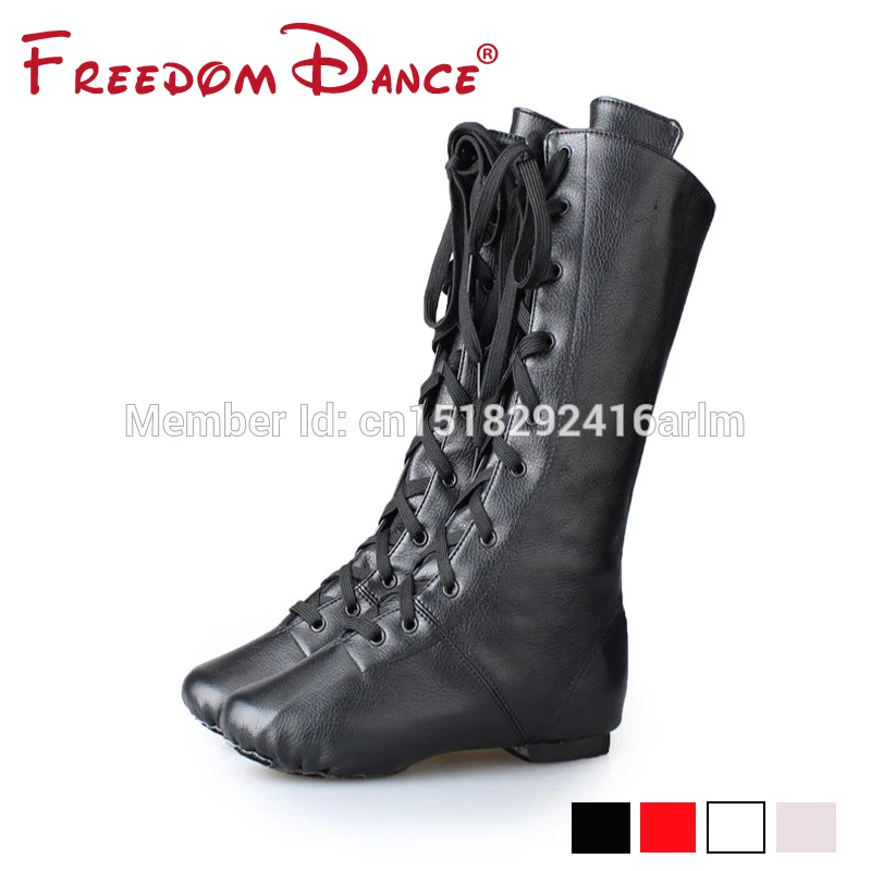 FreedomDance/Новое поступление Высокие сапоги для джазовых танцоров на шнуровке Цвет