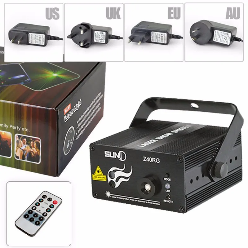 RGB Mini 3 Lens 40 Patterns Mixing Laser Projector Effect Stage Remote 3W Blue LED Light Show Disco DJ Party Lighting | Освещение